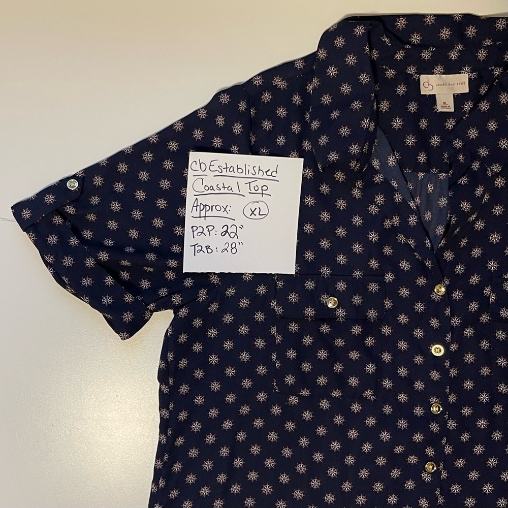 CB Established 1962 Coastal Top - Gold Buttons and Lightweight - Size XL - Picture 2 of 13